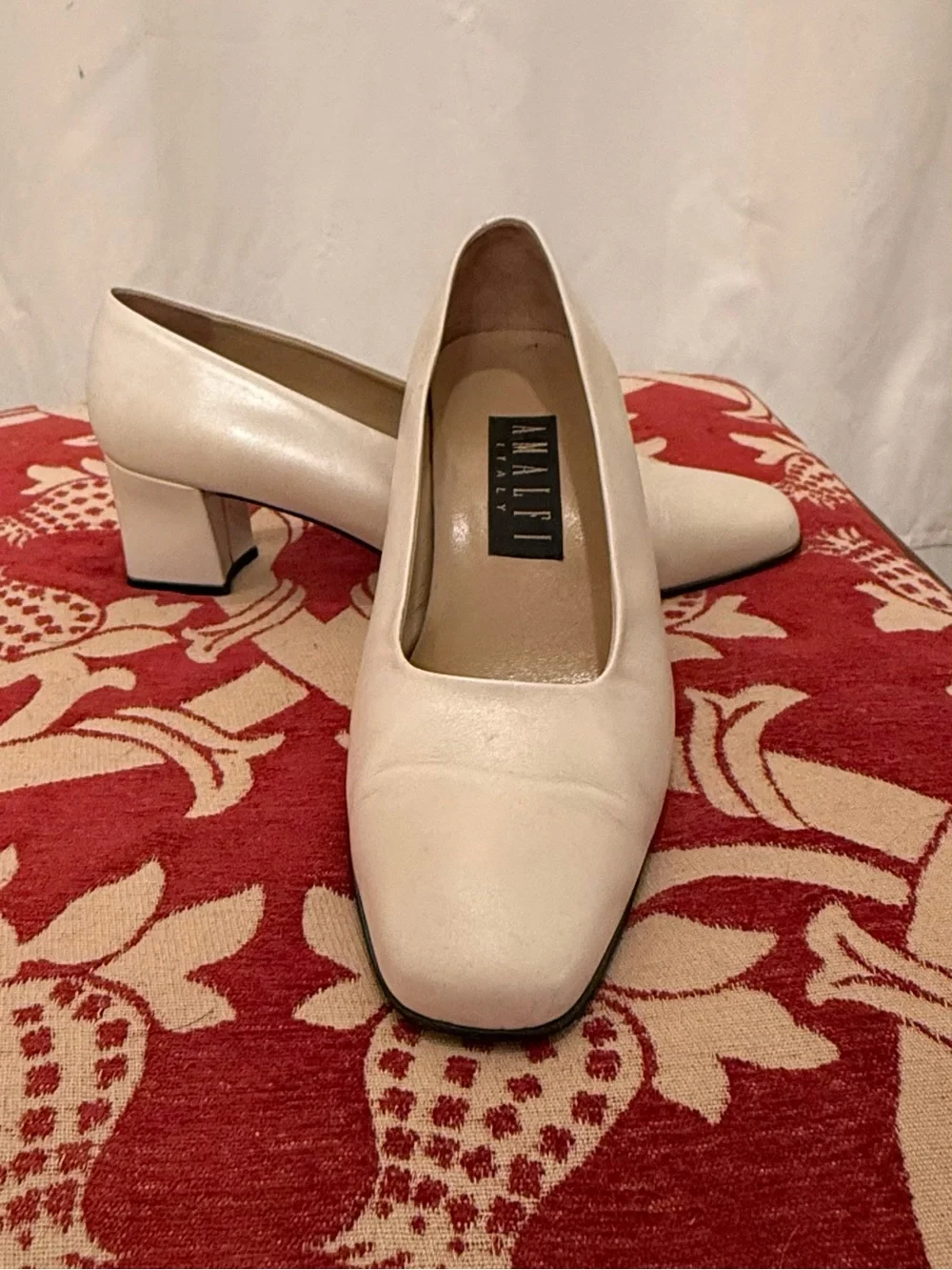 Amalfi Cream Square Toe Leather Flats